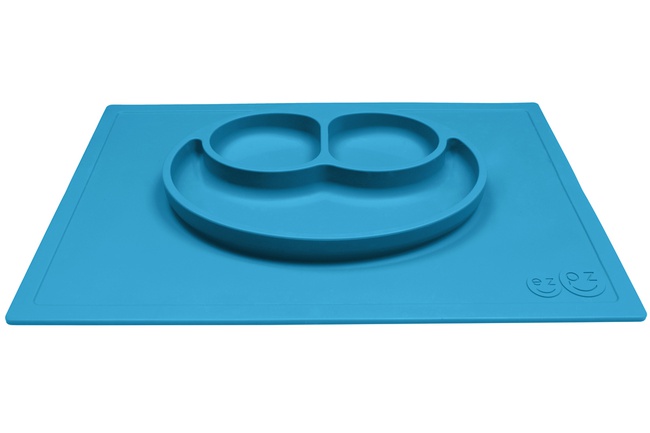 Силиконовая тарелка ezpz Happy Mat Blue