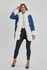 Denim Long Coat - Front, sleeve and collars fox fur
