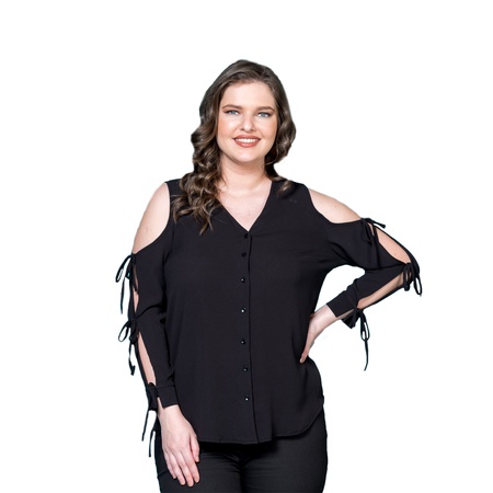 Креповая рубашка большого размера