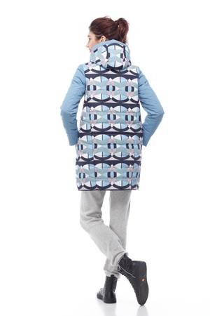 Пальто стеганое Веста, принт