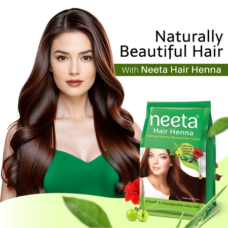 Henna Powder for Hair, 125g, Natural Hair Color with Amla, Shikakai, Heena, Aloe Vera & Hibiscus for Smooth, Silky Shine