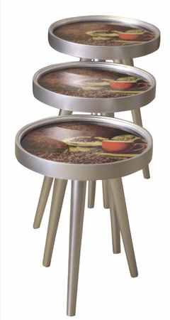 Набор из 3 ретро журнальных столиков из стекла