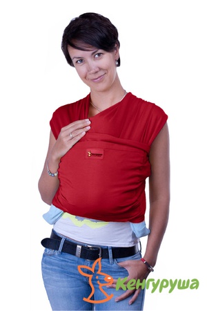 شال محبوك من نمط الكنغر ، عنابي