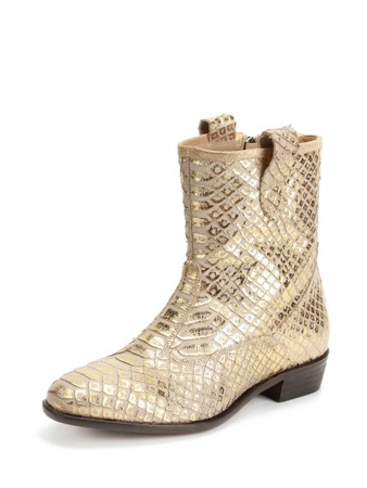 S143 altın rengi piton efektli bilekte bot