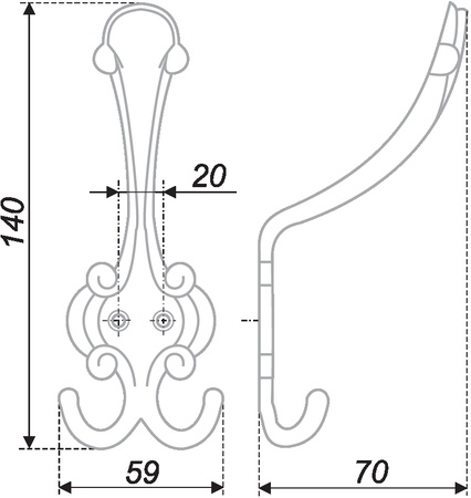 Мебельный крючок K303AB.6