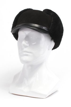 Шапка из замши с овчиной 101133