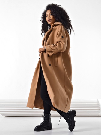 Пальто #4045 модель оверсайз 42-44 подойдёт до 50 размера