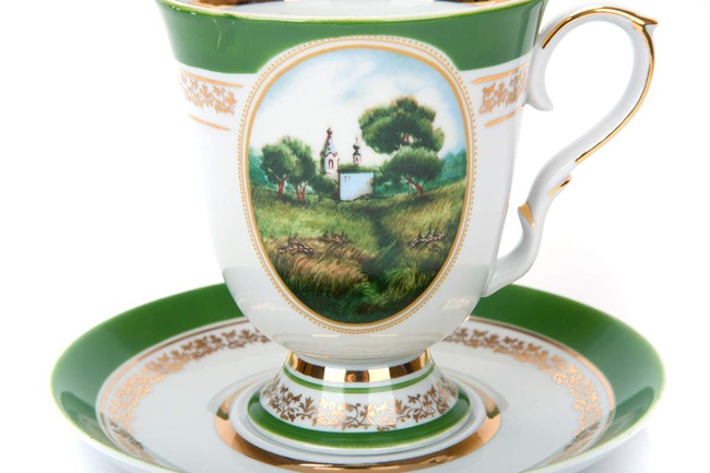 Бокал с блюдцем 600 мл Пейзаж(Классический)