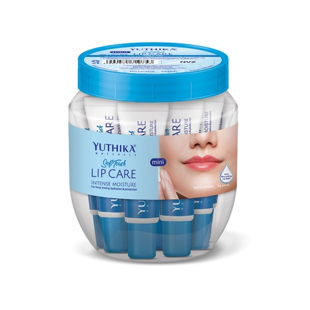 Yuthika Naturals Soft Touch Lip Balm Clear, Hydrates & Moisturizes 5 Gram (Pack of 20) with Jar