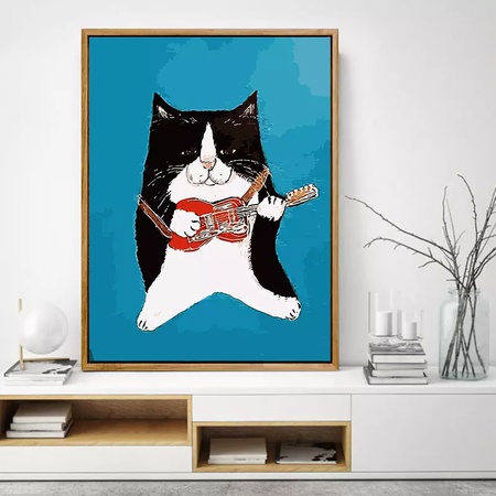 Özelleştirilmiş Toptan Çocuklar Sayılarla Boya DIY Dijital Yağlıboya 20x20 cm Amazon Popüler Karikatür Iç Çerçeve Boyama