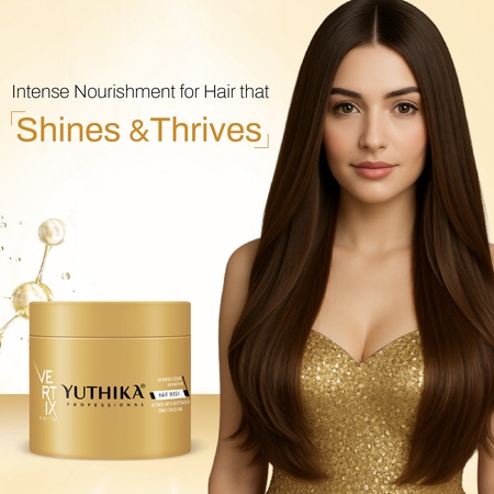 Yuthika Professional Vertix Hydrolyzed Keratin Hair Mask for Women & Men (500ml), Deep Nourishment & Strengthen Dry & Damaged Hair