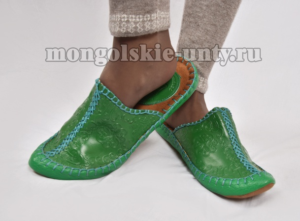 Кожаные тапочки из Монголии
