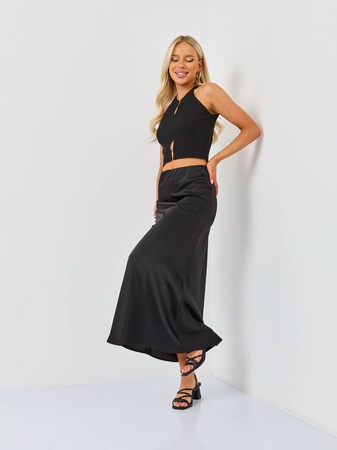 Атласная юбка макси