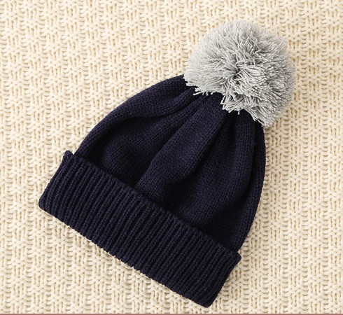 Осенне-зимняя базовая детская шапка чистого цвета с фланцами, универсальная теплая ветрозащитная вязаная шапка для родителей