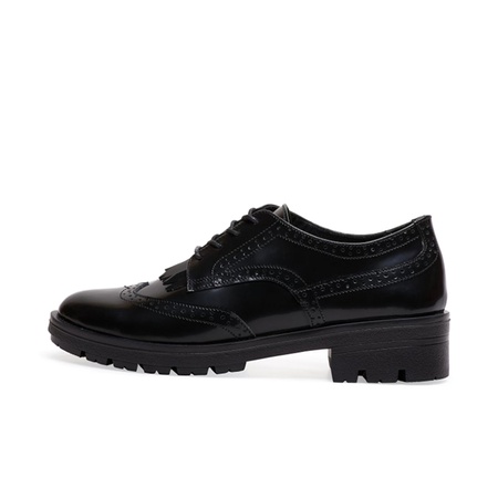 Emmelie Delage black genuine leather brogues