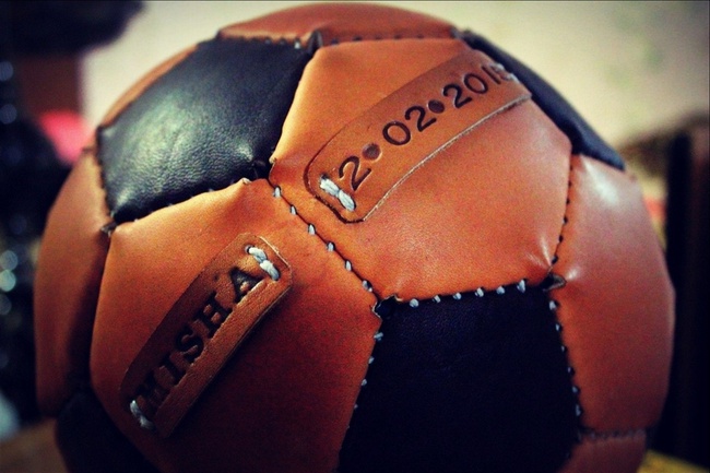 Футбольный кожаный мяч ручной работы из натуральной кожи