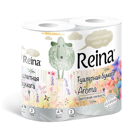 Çiçek tazeliği kokusu ile Reina Aroma tuvalet kağıdı 2 kat 4 adet / paket