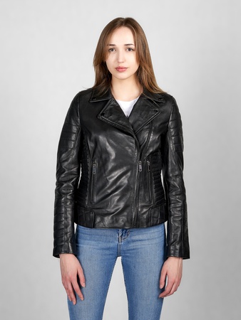 Quilted Women Leather Jacket (Slim Fit)