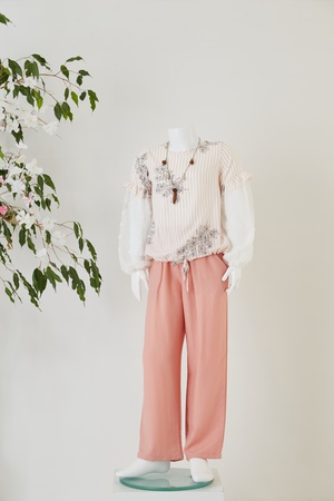 Şifon Kollu Bluz Pantolon