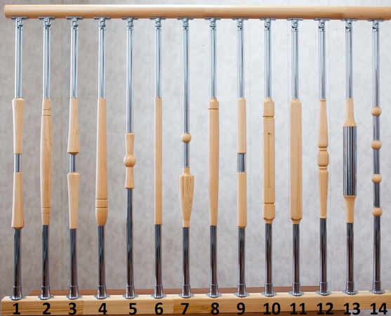 Комбинированные балясины дерево металл