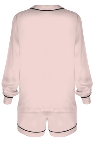 İPEK BAYAN BİYELİ ŞORTLU PİJAMA TAKIM -SOMON