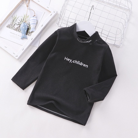 Детская нижняя рубашка I’m happy с длинным рукавом, теплая осенне-зимняя новая детская футболка с высоким воротником, детская одинарная куртка, детская одежда