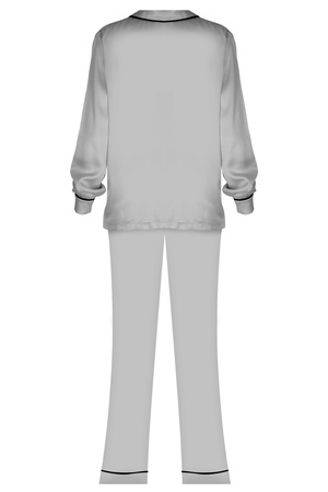İPEK BİYELİ BAYAN PİJAMA TAKIM - GRİ
