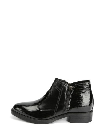 N120 حذاء براءات الاختراع والجلود السوداء مع اثنين من السحابات