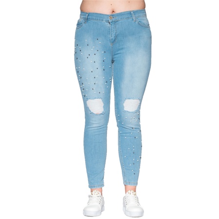 İnci Detaylı Kot Pantolon