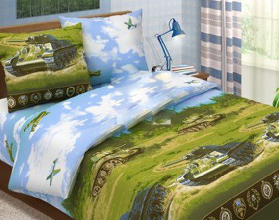 Ткань постельная Танки