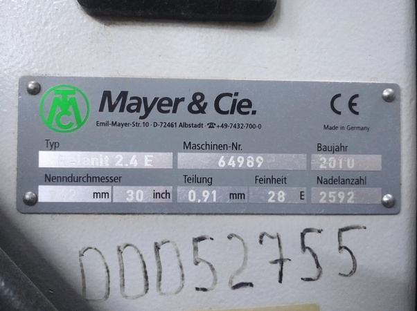 knitting machine Mayer&Cie Model RELANIT 2.4 E