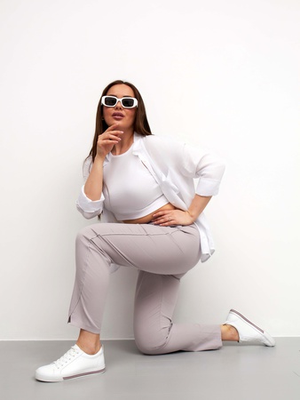 Брюки классические зауженные на резинке