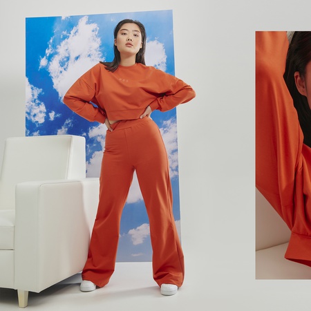 Комплект двойка| Укороченный свитшот + клёш| В 3-х расцветках