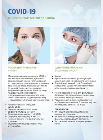 Маска трёх слойная , KN95, N95, перчатки , Халаты , ОЧКИ