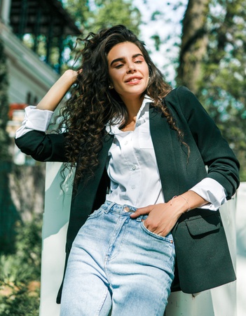 Kısa kollu kadın blazer