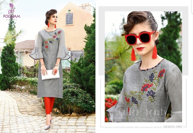 Ladies Kurtis - Cotton Silk with Machine Embroidery