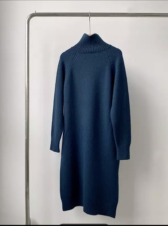 Женское вязанное платье свитер, женственный трикотажный костюм двойка