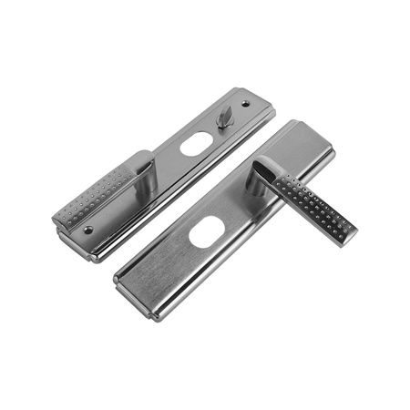 Steel safety door lever handles