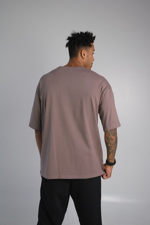 Футболка оверсайз удлиненная моккачино Hi Mate