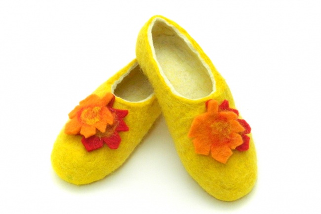 Мягкие домашние тапочки «Листочки»