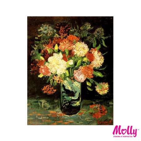 Paint by number Van Gogh. Vase with carnations