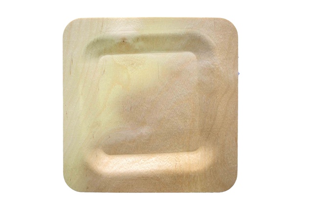 Тарелка квадратная 230 мм одноразовая деревянная