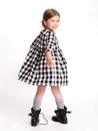 Ekose elbise &quot;Siyah Beyaz&quot;