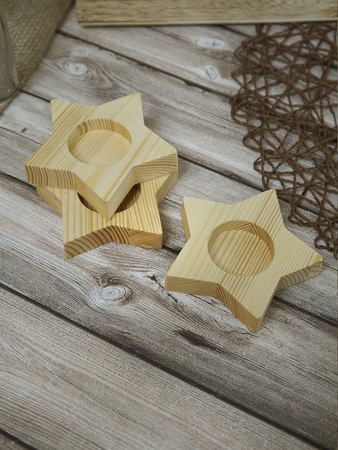 Подсвечник Звезда, размер 90мм, в комплекте 3шт