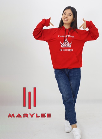 Женские трикотажные худи оптом с принтом (щелкография)