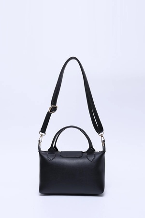 Suni Deri Tek Bölmeli Çift Askılı El  Kol Ve Çapraz Omuz Çantası