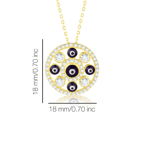 Even & Pétra 14 Ayar Altın Taşlı Madalyon Nazar Kolye