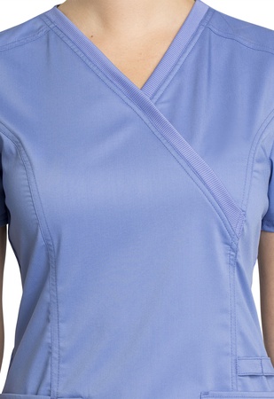 Блузон женский медицинский Cherokee WW Revolution Tech Mock Wrap Top in Ciel Blue WW775AB CIE