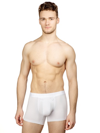 Боксеры белые, фирменная резинка