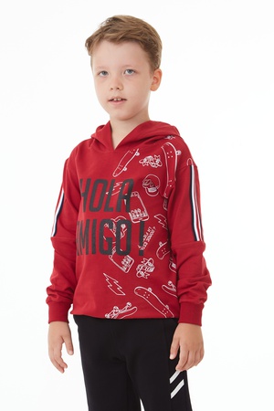 KAPÜŞONLU BASKILI SWEAT